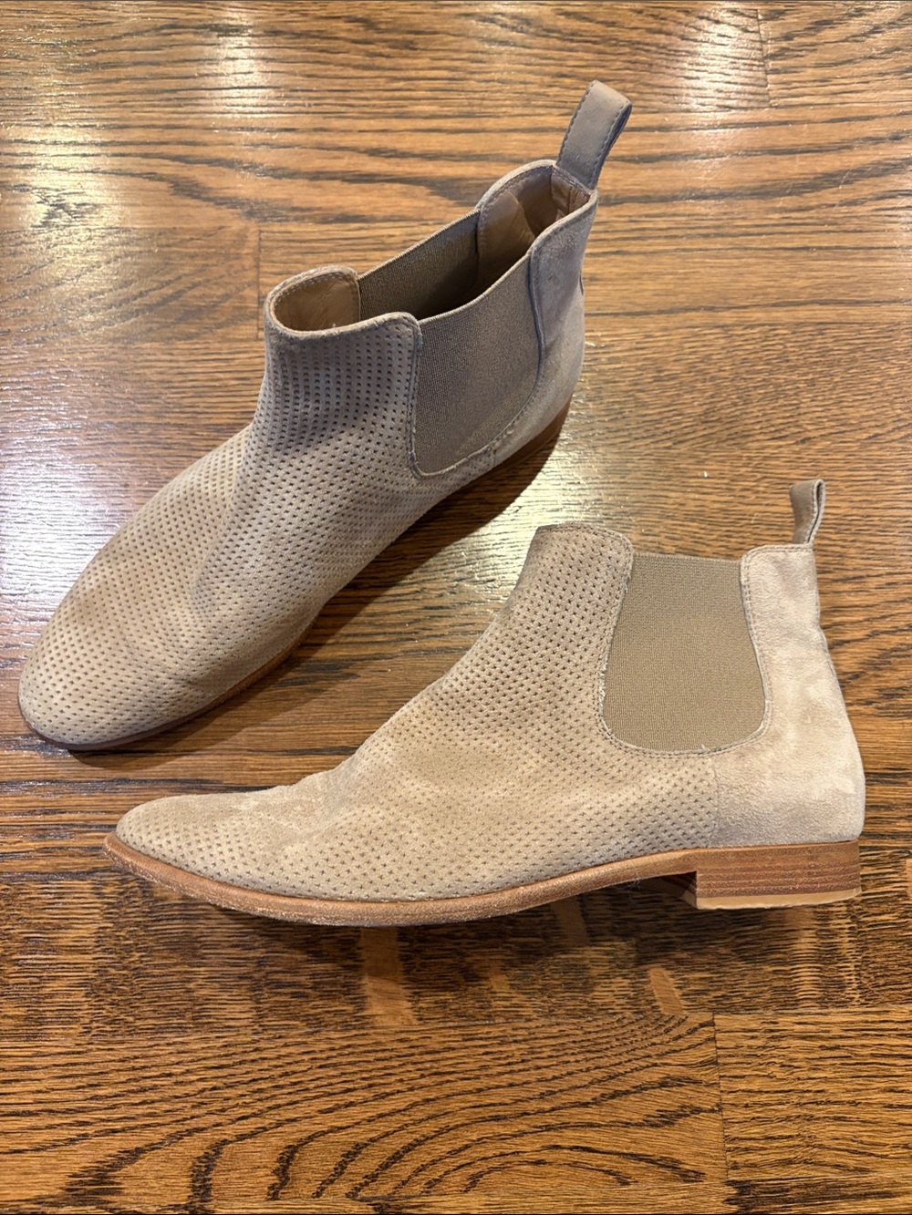 M. Gemi Taupe Suede Chelsea Boots - Classic Slip-On Style, 28 (7.5/8)